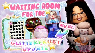 facecam 🤩  day 12  waiting room for the 🎄glitterfrost update🧸  royale high [upl. by Euqnomod682]