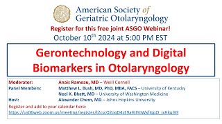 ASGO 101024 Gerontechnology and Digital Biomarkers [upl. by Cyprian607]