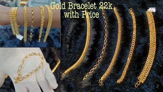 Gold Bracelet Designs for Men 2022  Gold Bracelet designs in 22k  Lightweight Gold Bracelet Design [upl. by Esilegna]