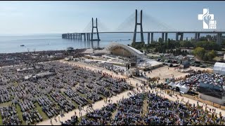 Pão do Céu  Momento da Comunhão Missa de Envio da JMJ Lisboa 23 [upl. by Nylsirk180]