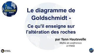 Le diagramme de Goldschmidt  Ce qu’il enseigne sur l’altération des roches par Yann Hautevelle [upl. by Eelrak566]