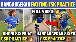 IPL 2024  Hangargekar Batting 🥵 Thala Dhoni Sixer  CSK Practice Session 2024 [upl. by Airdnoed157]