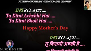 Tu Kitni Achchhi Hai  Improved Version  Karaoke With Scrolling Lyrics Eng amp हिंदी [upl. by Schaper]