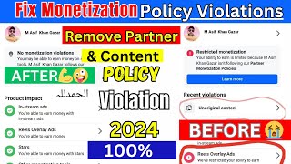 How To Solve Monetization Policy Violation  Remove Facebook Page Monetization Policy Violation 2024 [upl. by Nyrok]