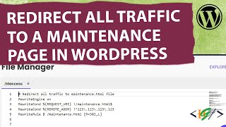 How to Redirect All Traffic to a Maintenance Page through Htaccess WordPress [upl. by Macfadyn]