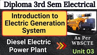 Diesel Electric Power Plant Diploma 3rd Sem EE 2024  Introduction to Electric Generation System [upl. by Kellene]