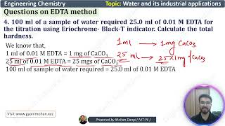 Water treatment  question on EDTA method  Engineering chemistry  btech chemistry [upl. by Edobalo170]