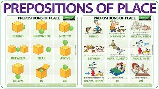 Basic Prepositions of Place in English  Learn English Prepositions  ESOL prepositions of place [upl. by Amahs]