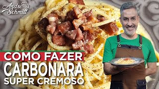 Como fazer Macarrão à Carbonara super cremoso [upl. by Boehmer116]