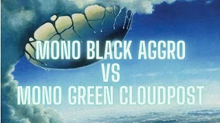 Mono Black Aggro vs Mono Green Cloudpost MTGO Legacy League match [upl. by Ashatan544]