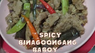 SPICY BINAGOONGANG BABOY WITH TALONG 🍲 binagoongangbaboy reyzapanta [upl. by Bremer416]