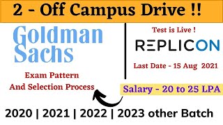 Goldman Sachs  Replicon Off campus Drive 2020 2021 2022  2023  Selection process  How to apply [upl. by Airotel]