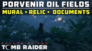 All Collectibles in Porvenir Oil Fields Mural Relic amp Documents  SHADOW OF THE TOMB RAIDER [upl. by Nilyad487]