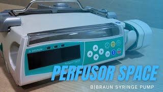 BBRAUN Perfusor Space  Syringe Pump  How to Setup  How to use  Bolus  Stacking  Pole clamp [upl. by Lucinda]