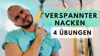 Nackenschmerzen lösen  4 Übungen gegen Verspannungen [upl. by Neirb204]