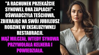 quotA RACHUNEK PRZEKAŻCIE SYNOWEJ ONA ZAPŁACIquot  OŚWIADCZYŁA TEŚCIOWA ZBIERAJĄC NA SWÓJ JUBILEUSZ [upl. by Euqininod]