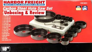 Harbor Freight 18 Piece Hole Saw Unboxing amp Review [upl. by Akitnahs]