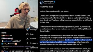 xQc Reads amp Talks about Dr Disrespects Response for Texting a Minor on Twitch [upl. by Fugazy]