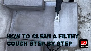 How To Clean a Filthy Couch Step by Step using SuperClean  ASMR Videos [upl. by Keyte]