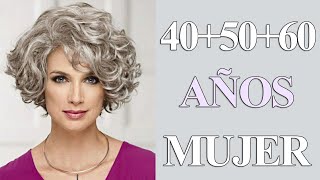 CORTE DE CABELLO RIZADO PARA MUJER DE 405060 DE MODA  CORTE PELO ONDULADO [upl. by Derfliw457]