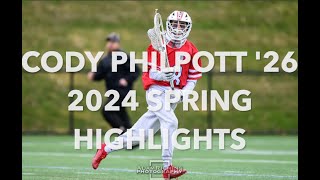 Cody Philpott Class of 2026  Spring 2024 Lacrosse Goalie Highlights [upl. by Alakcim]