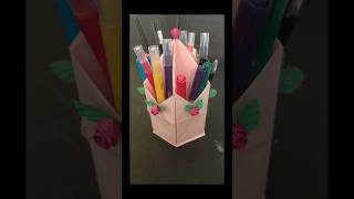 How to make pen and pencil stand with paper pen amppencil stand  paper craft shortsviral shorts [upl. by Atled]