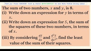 Differentiation  Application of Differentiation  IGCSE Higher Maths  Maths Problem Solving [upl. by Maggie910]