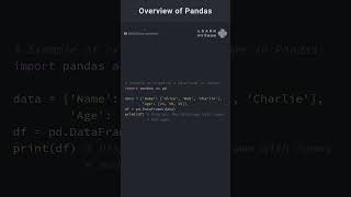 Overview of Pandas pythonlearning programming coding pythoncoding python [upl. by Sinegra89]