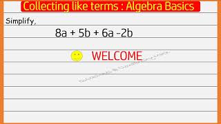 SIMPLIFYING ALGEBRAIC EXPRESSIONS l Algebra Basics l COLLECTING LIKETERMS  GCSE maths algebra [upl. by Nylasej]