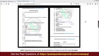 Review of CUSAS Model Post UTME Past Questions and Answers [upl. by Nnaynaffit]