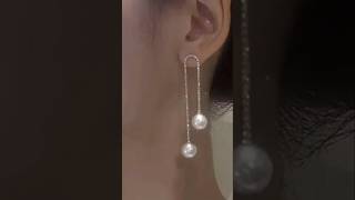 DIY Stone Chain Earrings😱 shorts youtubeshorts diy earrings viralshort viral [upl. by Yhpos]