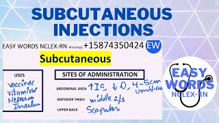 Subcutaneous Injections Medication Administration  NCLEX  RN Exam Prep  IEN  LPN  RPN [upl. by Patrizia]