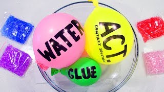 Making Slime with Balloons amp Mixing with Satisfying Fish Bowl Beads [upl. by Oniluap]