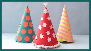 DIY PARTY HAT  how to make Santa Hat for Christmas party [upl. by Deirdra]