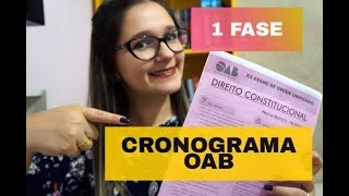 CRONOGRAMA DE ESTUDOS  1ª FASE OAB [upl. by Nich]