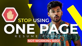 Stop using one page resume format  Its not working Resume format [upl. by Tnairb]