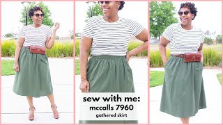 SEW WITH ME MCCALLS 7960 EASY GATHERED SKIRT W POCKETS [upl. by Yeldnarb477]