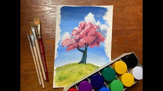 Simple Poster Color Landscape Painting For Beginners [upl. by Telford760]