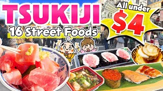 Tsukiji Fish Market Tokyo Street Food Tour  Japan  Budget Travel Tips [upl. by Simmonds]