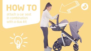 MaxiCosi  Lila stroller  How to attach a carseat in combination with duo kit [upl. by Adihsar]