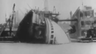 US Navy  Salvage of the USS Lafayette SS Normandie [upl. by Ailaham]