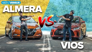 2023 Toyota Vios VERSUS Nissan Almera in Malaysia  battle of the nearRM100k Bsegment sedans [upl. by Agle]