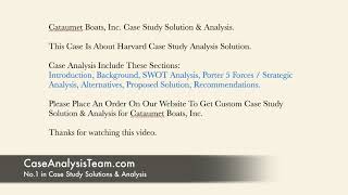 Cataumet Boats Inc Case Study Solution amp Analysis [upl. by Shanta]