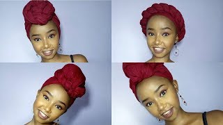 1 Scarf 4 Ways  4 Easy Head wrap Styles  Wabosha Maxine [upl. by Calvina]