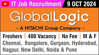 IT Job  Global Logic  HITACHI  9 OCT 2024  Freshers Vacancy  No Fee  Apply Online  in Tamil [upl. by Iphigenia]