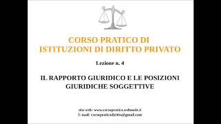 4 IL RAPPORTO GIURIDICO E LE POSIZIONI GIURIDICHE SOGGETTIVE [upl. by Eicats302]