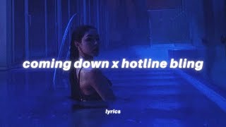 coming down x hotline bling lyrics tiktok version  the weekend amp drake [upl. by Sankaran]