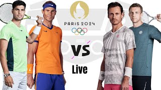 Rafael NadalCarlos Alcaraz vs Tallon GriekspoorWesley Koolhof  Paris Olympics 2024 Live [upl. by Koah]