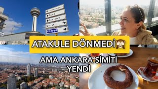 ATAKULENİN DÖNEN TERASI GEZİLİRDE ANKARA SİMİTİ YENMEZ Mİ😋👍atakuleankarasimiti [upl. by Nylemaj803]