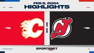 NHL Highlights  Flames vs Devils  February 8 2024 [upl. by Irita]